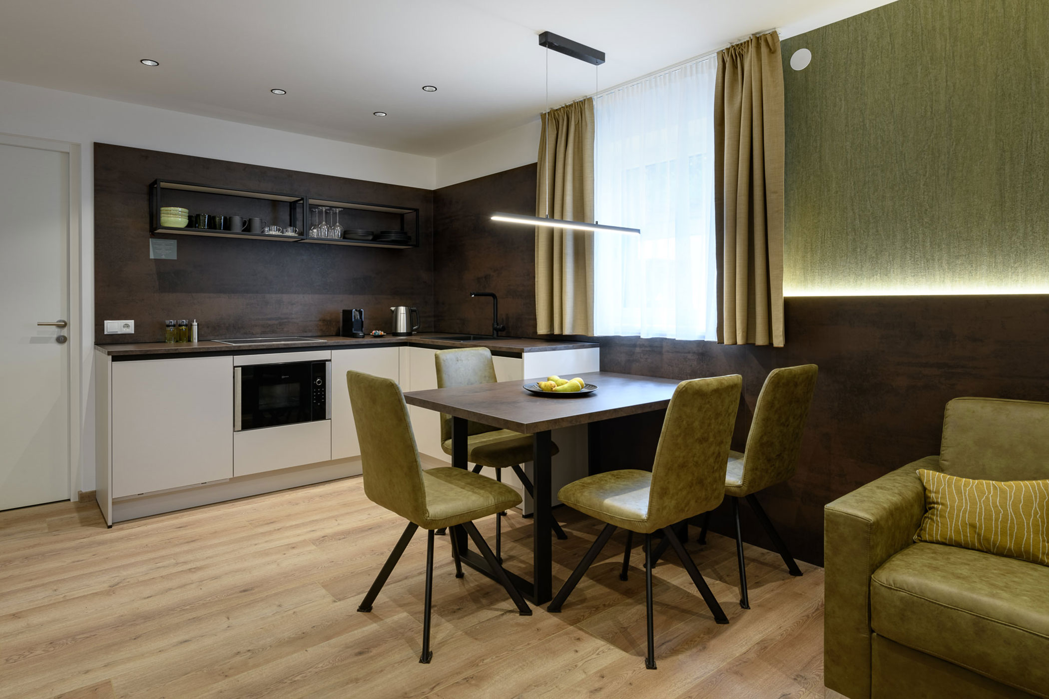 Cooking, dining & living area of Apartment Ahr