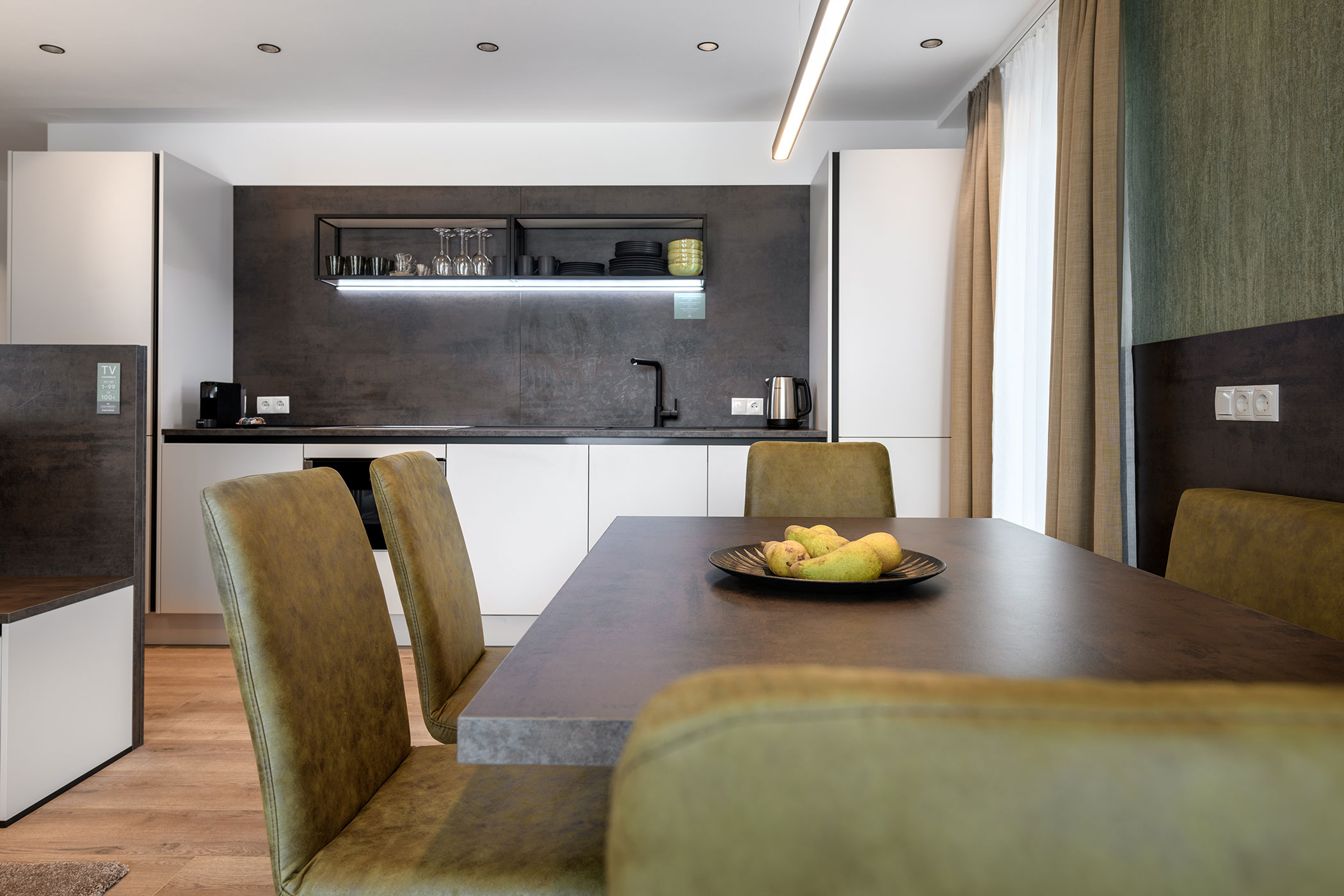 Dining and cooking area of Apartment Lahn