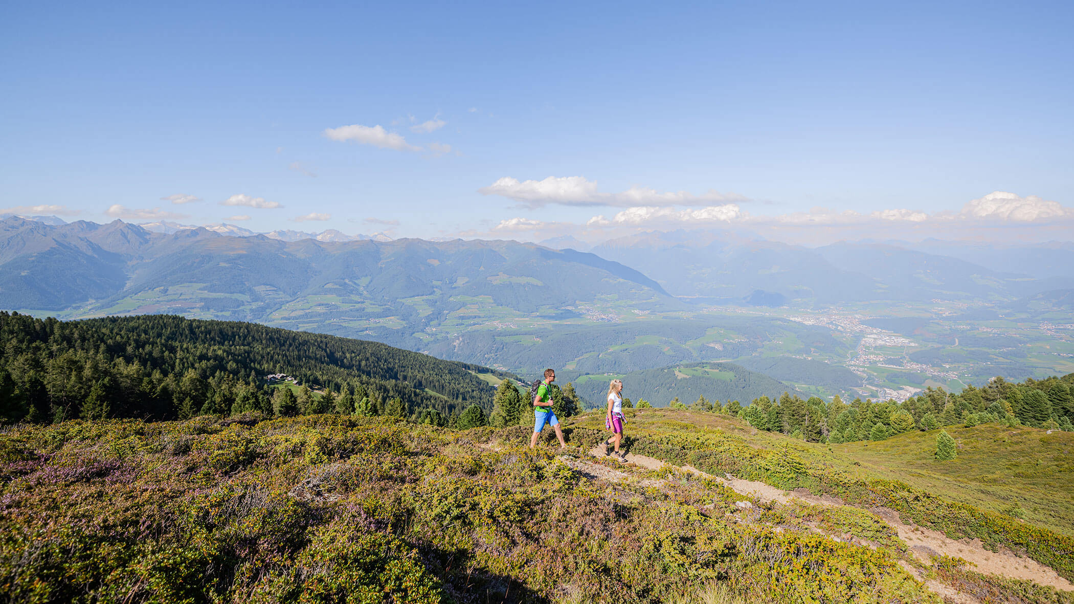 Two hikers on a hiking trail