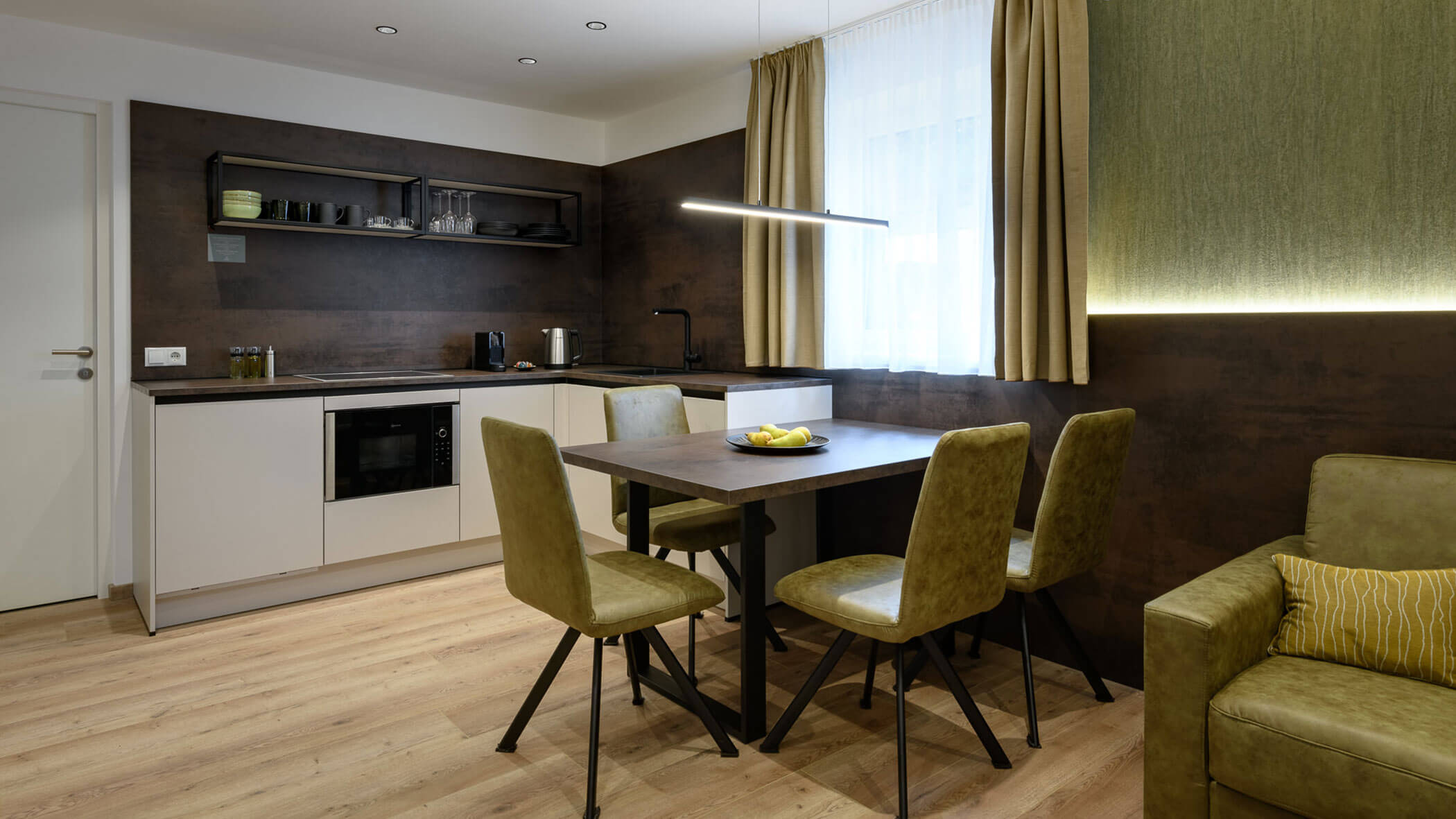 Dining and living area of the Sambock Quarter apartment