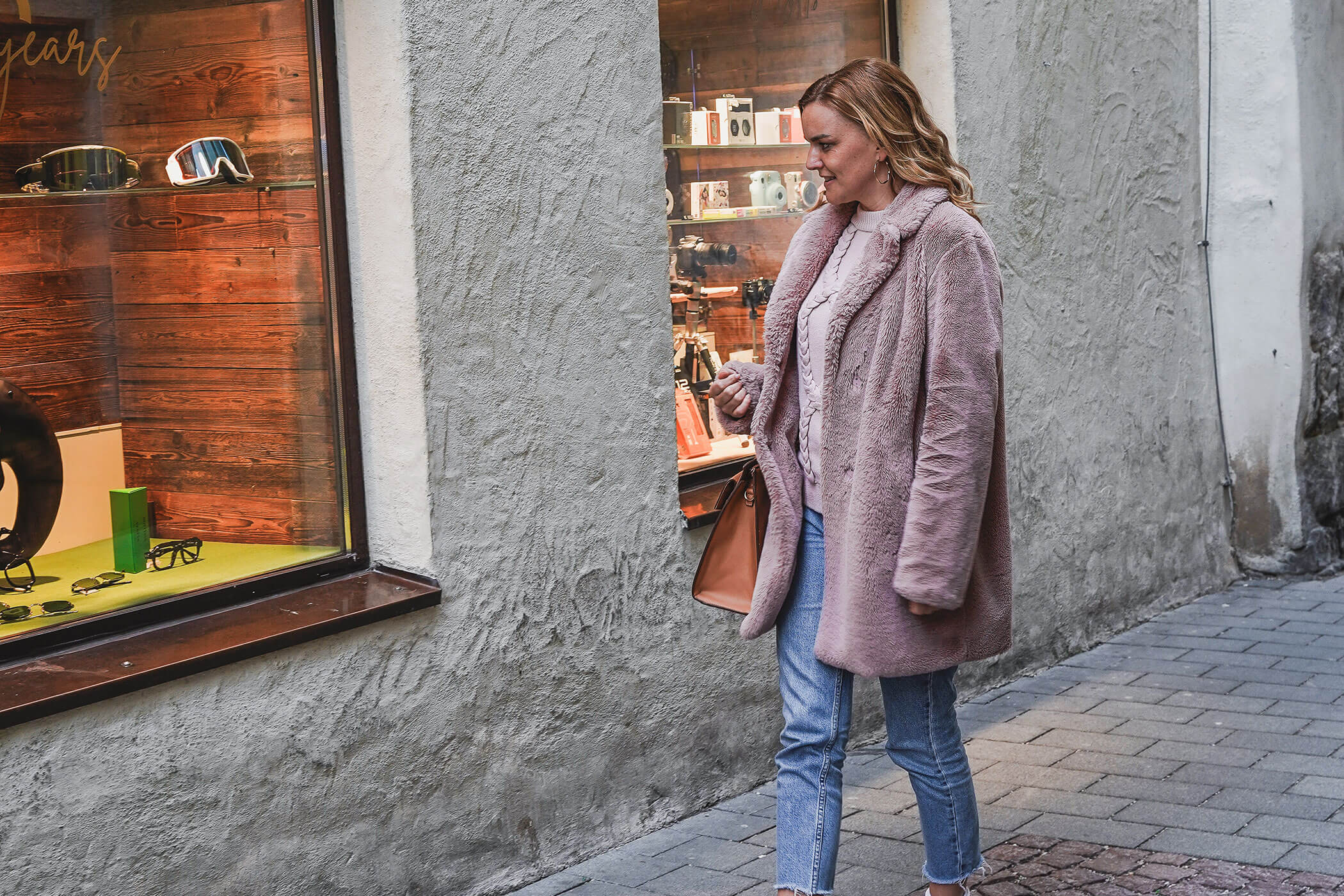 A woman shopping in the city